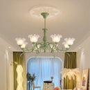 Axyaa Modern Lily Glass Chandelier Light for Living Room Bedroom Ceiling
