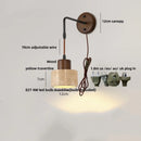 Axyaa Yellow Travertine Stone Canopy Wall Sconce with Pull Chain Switch