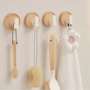 Axyaa Walnut Coat Rack Hooks: Stylish Black Wall Hangers for Keys, Clothes, Towels & Robes