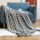 Axyaa Lightweight Knitted Throw Blanket with Tassels
