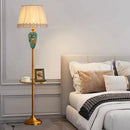 Retro Floral Ceramic Floor Lamp Tray Design Nordic Style LED Light by Axyaa