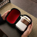 Axyaa Mutton Fat Jade Tea Set - Portable Ceramic Kung Fu Tea Set