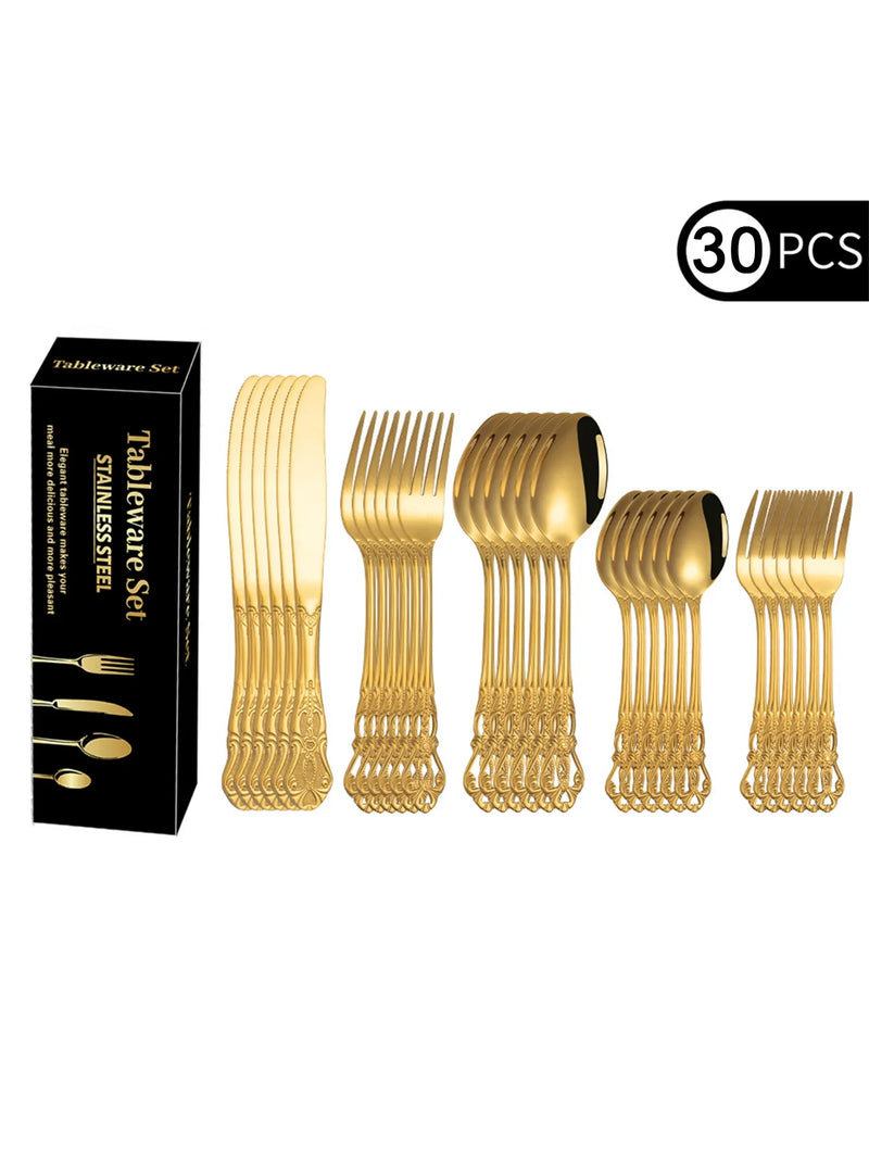 Axyaa 30-Piece High-Grade Palace Tableware Set for Hotel Restaurant