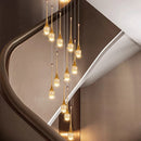 Axyaa Crystal Chandelier Stair Pendant Lamp Living Room Lighting