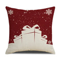 Axyaa Christmas Linen Print Throw Pillow Cover for Home Sofa, Living Room and Bedroom
