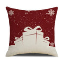 Axyaa Christmas Linen Print Throw Pillow Cover for Home Sofa, Living Room and Bedroom
