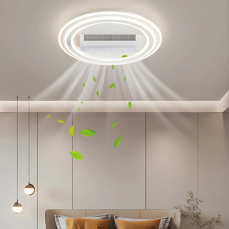 Axyaa Bladeless Ceiling Fan with Light: White Energy-saving, Smart Ventilation for Bedrooms & Living Rooms