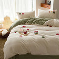 Axyaa Embroidered Fleece Winter Bedding Set for Cozy Warmth