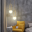 Axyaa Glass Ball Pendant Lights: Modern Nordic Chandeliers for Dining Room, Bedroom, and Kitchen