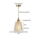 Axyaa Green Glass LED Pendant Lights with Wood Handle - Modern Design