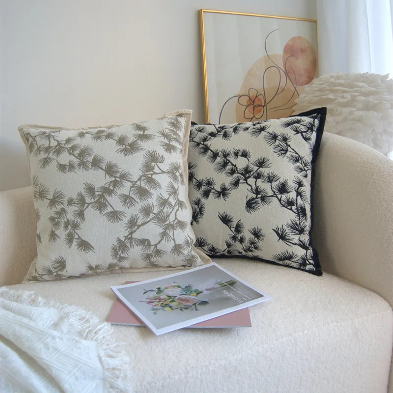 Axyaa Velvet Pillowcase: Chinese Ancient Style Retro Sofa Decor Cushion Cover
