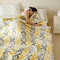 Axyaa Bamboo Jacquard Puff Blanket, Antibacterial Summer Bedspread