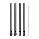 Axyaa Stainless Steel Straw Spoon Set for Milkshake Smoothie Bar - Pack of 10