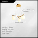 Axyaa French Glass Ball Chandelier: Modern Vintage LED Ceiling Pendant Light