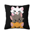 Axyaa Cat Kitten Luxury Pillow Cover Cartoon Animal Cushion Cover
