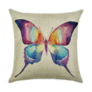 Axyaa Linen Butterfly Flower Sofa Cushion Cover 45*45 - Home Decor Printed Pillow Case