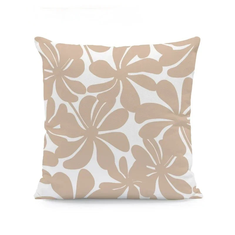 Axyaa Beige Geometric Lace Cushion Cover 45X45cm for Living Room Decor