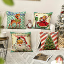 Axyaa Retro Santa Claus Fawn Pillowcase - Christmas Home Decor