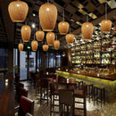 Axyaa Bamboo Woven Pendant Lamp - Natural Rattan Core LED Chandelier