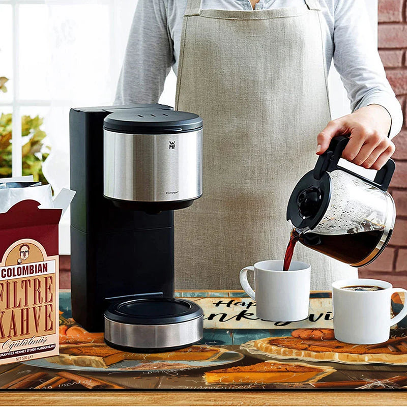 Axyaa Pumpkin Coffee Kitchen Absorbent Mat, Antiskid & Quick Drying Drain Pad