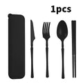 Axyaa PP Tableware Set - Knife, Fork, Spoon, Chopsticks with Portable Box
