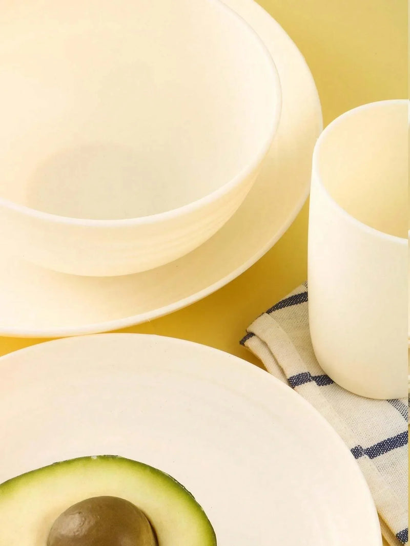 Axyaa Plastic Tableware Set for Home, Camping, Picnic - Reusable Bowl, Plate, Cup (4/16/20/24/32pcs)