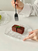 Axyaa Auspicious Cloud Glass Square Plate for Home Décor and Serving