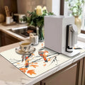 Axyaa Watercolor Twig Drying Mat - Quick Drain Pad for Kitchen and Bathroom