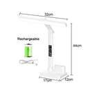 Axyaa LED Desk Lamp 2 Heads Dimmable USB Chargeable 180 Rotate Foldable Eye Protection