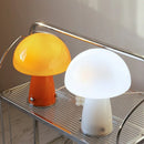 Axya Mushroom Glass Table Lamp White Milk Orange LED Bedside Light