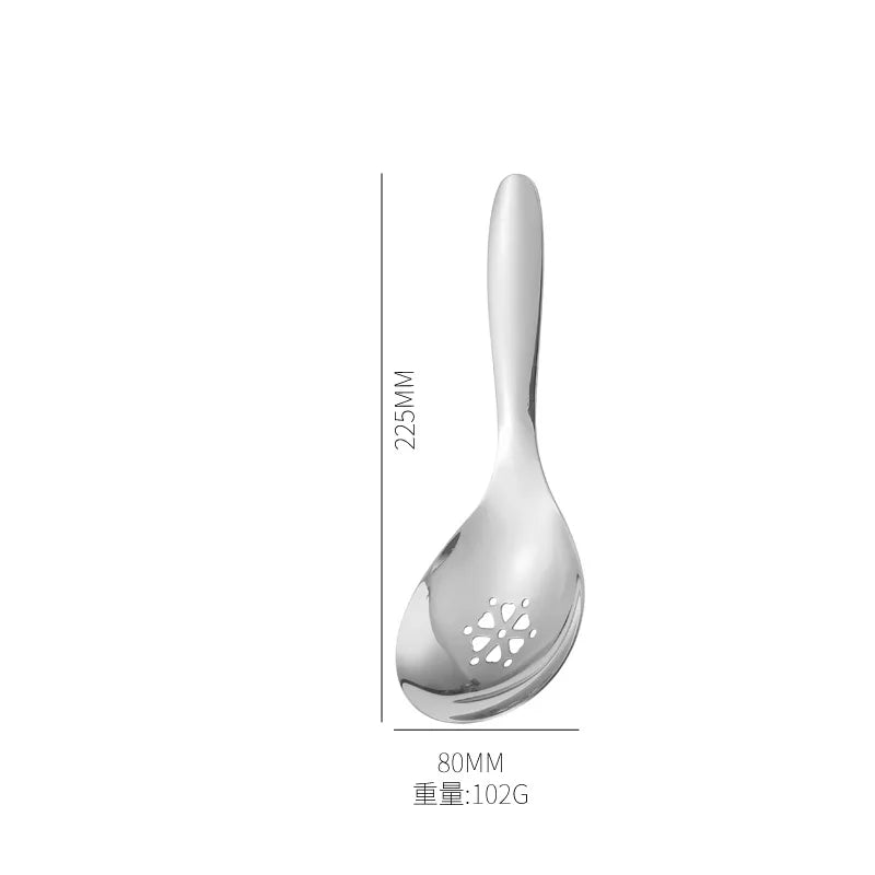 Axyaa Stainless Steel Serving Spoon Colander - Wide-mouthed, Catering Quality