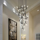 Axyaa LED Staircase Chandeliers: Modern Hanging Lights for Living Room Decor and Indoor Lighting