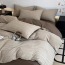 Axyaa Cotton Washed Yarn Bedding Set: Duvet Cover, Sheets, Quilt Cover, Pillowcases