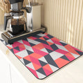 Axyaa Polygon Pattern Cup Mat Set - Absorbent Diatomaceous Earth Coasters