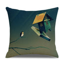 Axyaa Landscape Linen Pillowcase - Home Sofa Office Decoration - 45*45cm