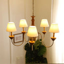 Axyaa Vintage Fabric Wood Chandelier for Home Lighting