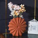 Axyaa Shell Ceramic Vase Orange Conch Hydroponics Floral Arrangement Desk Decoration
