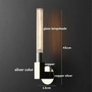 Axyaa Double Heads Copper Wall Led Lights - North America Style Glass Stair Bedroom Lamps