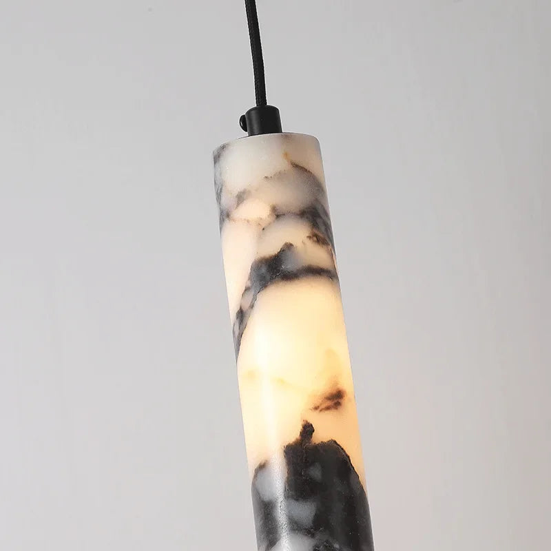Natural Stone Pendant Lights by Axyaa - Elegant LED Chandelier for Home Decor