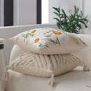 Axyaa Floral Embroidery Cushion Cover | Sofa Pillowcase 45x45 | Decorative Soft Canvas Cojines