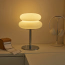 Axyaa Creamy Style Table Lamp with USB Plug, Tri-Color Dimming for Bedroom, Living Room
