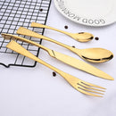 Axyaa 20-Piece Gold Stainless Steel Flatware Cutlery Set