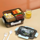 Axyaa Portable Lunch Box Set with Utensils and Microwave-Safe Container