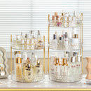Axyaa 3 Tier Diamond Pattern Cosmetic Organizer Rotating Vanity Rack