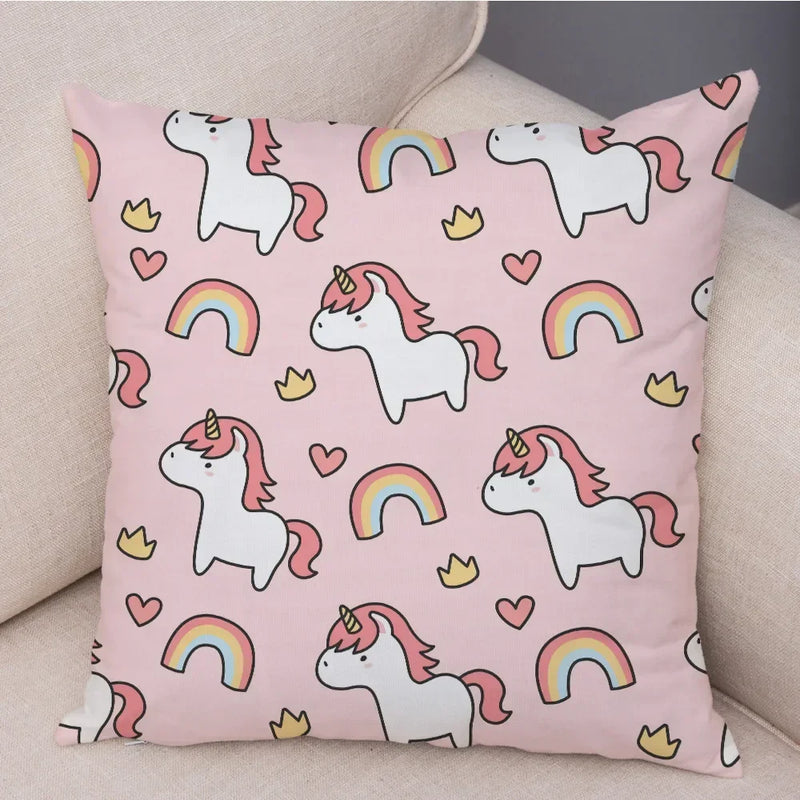 Axyaa Cartoon Animal Cushion Cover: 45*45cm for Living Room, Sofa, Car, Children's Room