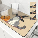 Axyaa Halloween Head Absorbent Mat: Antiskid, Quick Dry, Draining Kitchen Mat