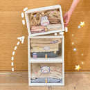 Axyaa Large Storage Box with Transparent Magnetic Lid for Clothes, Toys, and Dolls