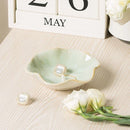 Axyaa Ceramic Lotus Storage Tray Green Jewelry Plate Organizer Decoration Tray