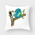 Axyaa Decorative Cushion Cover Throw Pillow 45*45 Sofa Flower Bird Animal Pillowcase
