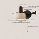 Axyaa Nordic Minimalism LED Wall Light Yellow Travertine Swing Arm Pull Chain Switch